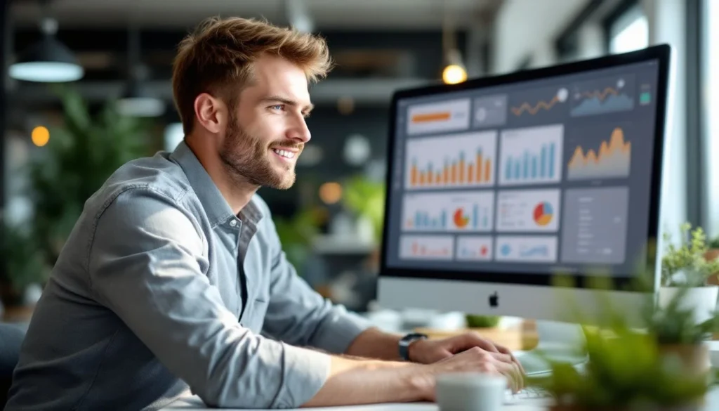 A man working on a search engine marketing campaign at SEM agency Melbourne.