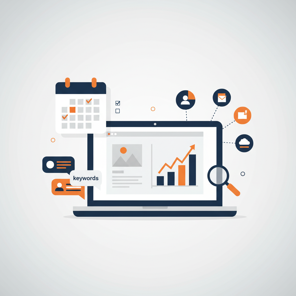 Content strategy framework showing the relationship between expertise, local relevance, and search rankings