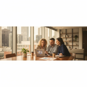 SEO firm Melbourne team reviewing a client SEO campaign