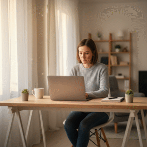 SEO freelancer Melbourne working on a client site at a desk